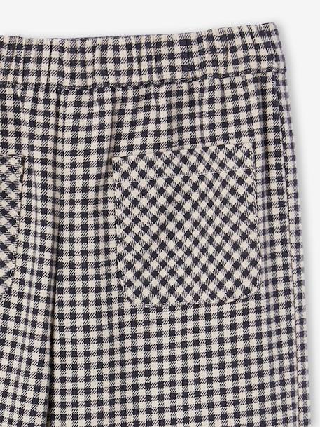 Wide-Leg, Easy-to-Put-On, Gingham Trousers for Girls chequered grey 