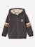 Hooded Jacket with Zip, Sherpa Lining, for Boys anthracite+green+navy blue 