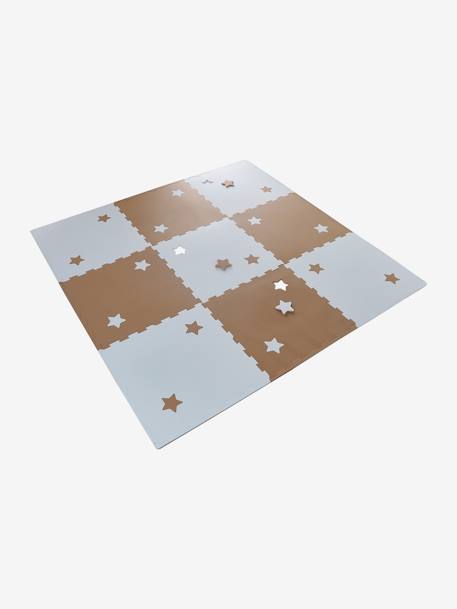 Large 9 Tile Foam Mat brown+ecru 