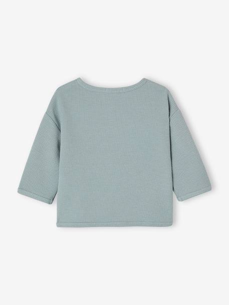 Honeycomb Sweatshirt with Newborn Special Opening for Babies sage green 