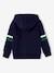 Hooded Jacket with Zip, Sherpa Lining, for Boys anthracite+green+navy blue 