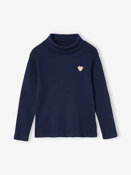 Pack of 2 Polo Neck Cotton Tops for Girls navy blue 