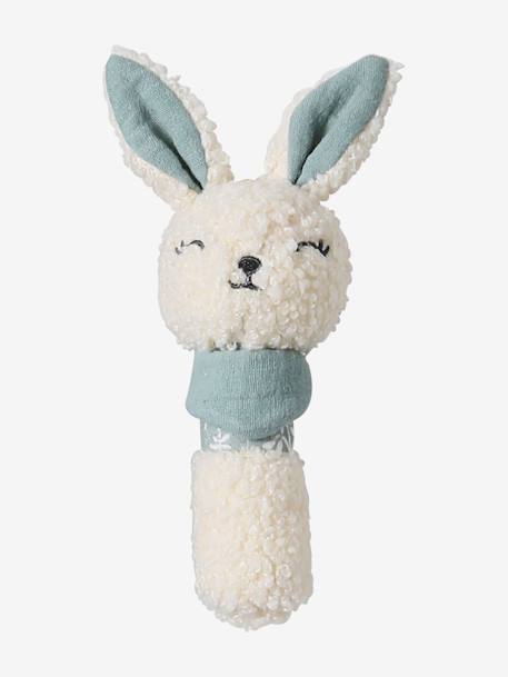 Comforter Rabbit + Rattle green+rose 