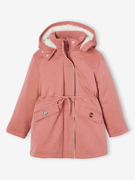 3-in-1 Parka + Bodywarmer for Girls indigo+old rose 