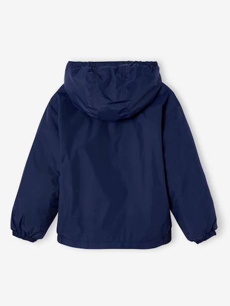 Windcheater with Sherpa-Lined Hood for Boys khaki+navy blue 