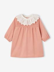 Baby-Dresses & Skirts-Needlecord Dress with Smocking & Removable Embroidered Collar for Babies