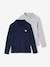 Pack of 2 Polo Neck Cotton Tops for Girls navy blue 