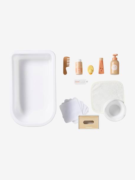 Bathtub Accessories Set  in FSC® Wood for Dolls white 