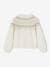 Fancy Jacquard Knit Cardigan in Shimmery Yarn for Girls ecru+rosy 