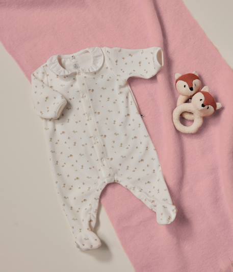 Floral Sleepsuit by Petit Bateau white 