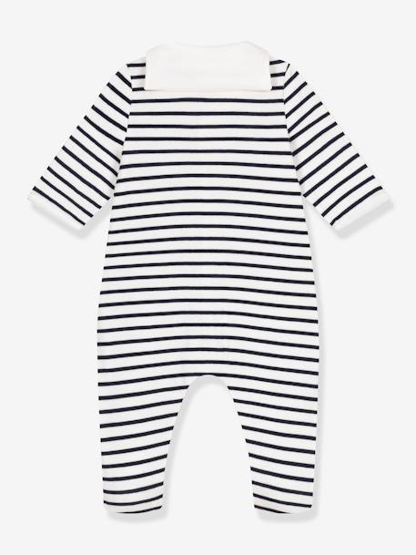 Sleepsuit in Tubique, by Petit Bateau striped navy blue 