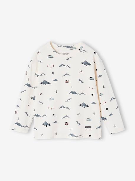 T-Shirt with Mountain Motifs for Boys ecru 