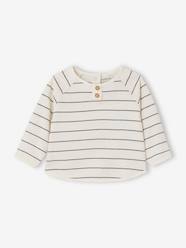 Baby-T-shirts & Roll Neck T-Shirts-Striped Top in Organic Cotton, for Babies