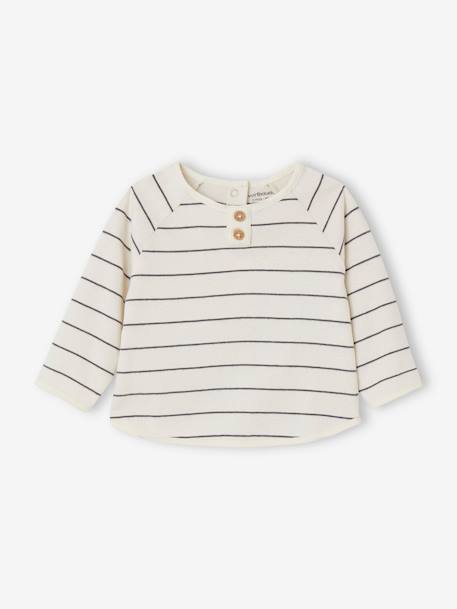 Striped Top in Organic Cotton, for Babies ecru 