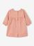 Needlecord Dress with Smocking & Removable Embroidered Collar for Babies rose 