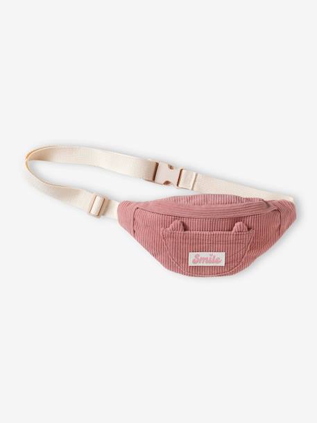 Corduroy Bumbag with Cat Design for Girls blush 