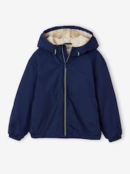 -Windcheater with Sherpa-Lined Hood for Boys