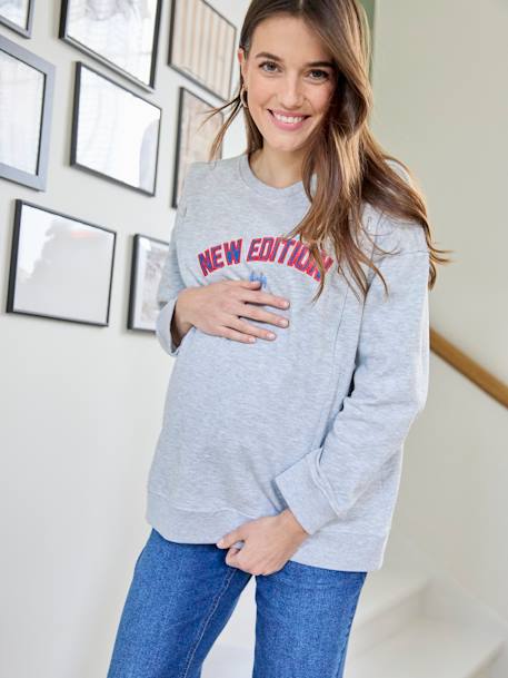 'New Edition Baby' Sweatshirt, Maternity & Nursing Special marl grey 