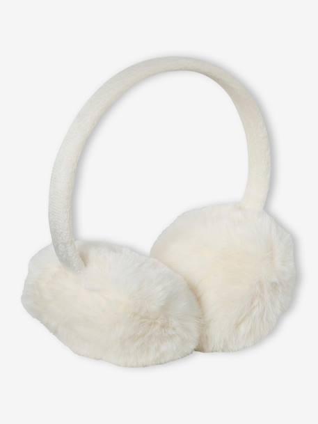 Faux Fur Earmuffs for Girls ecru 