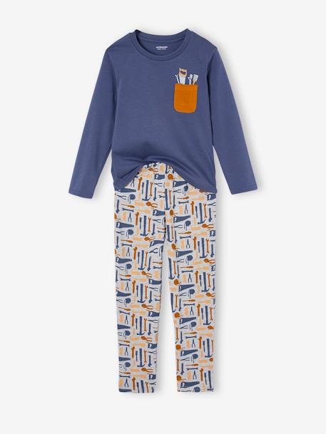 Pack of 2 'Petit Bricoleur' Pyjamas for Boys marl grey 