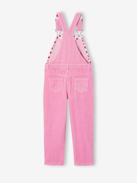 Corduroy Dungarees for Girls chocolate+fir green+old rose+peach 