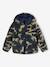 Reversible Hooded Jacket, Padded & in Sherpa, for Boys fir green+navy blue 