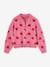 Cardigan with Jacquard Knit Hearts for Girls old rose 