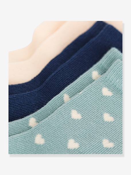 Pack of 3 Pairs of Heart Socks, by PETIT BATEAU dusky pink 