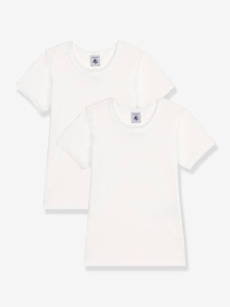 Pack of 2 Short Sleeve T-Shirts by PETIT BATEAU white 