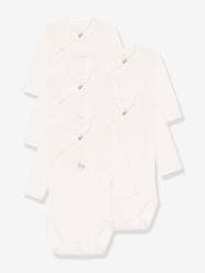 Baby-Bodysuits & Sleepsuits-Pack of 5 Long Sleeve Bodysuits by Petit Bateau