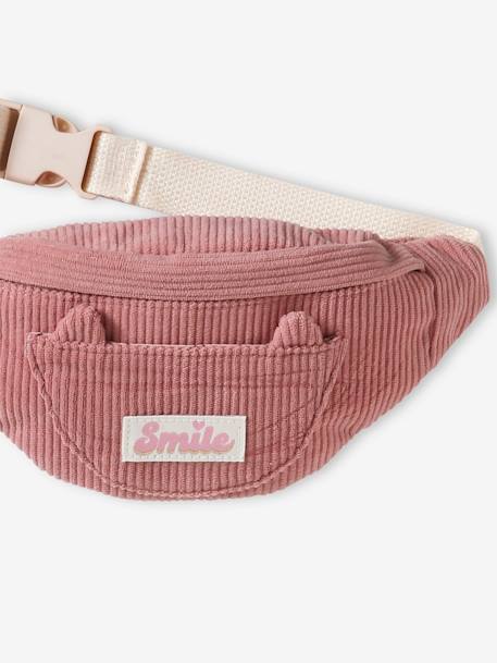 Corduroy Bumbag with Cat Design for Girls blush 