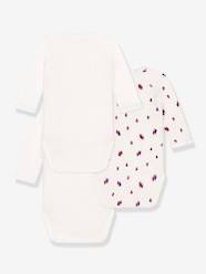 Baby-Bodysuits & Sleepsuits-Pack of 3 long-sleeved crossover bodysuits in baby cotton