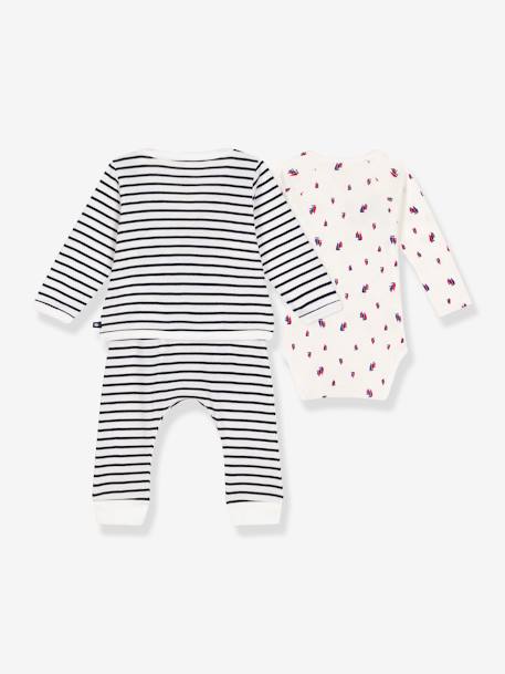 3-piece Combo for Babies, by Petit Bateau striped blue 