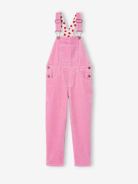 Corduroy Dungarees for Girls chocolate+fir green+old rose+peach 