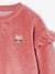 Velvet Sweatshirt with Ruffles & Cat Motif for Girls rose 