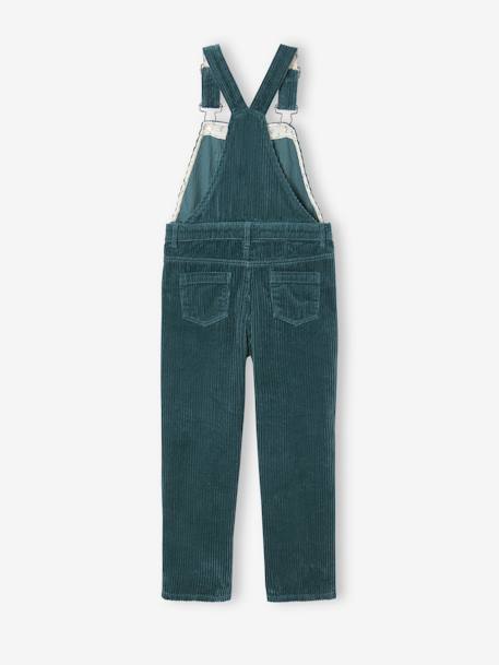 Corduroy Dungarees for Girls chocolate+fir green+old rose+peach 