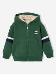 Boys-Cardigans, Jumpers & Sweatshirts-Hooded Jacket with Zip, Sherpa Lining, for Boys