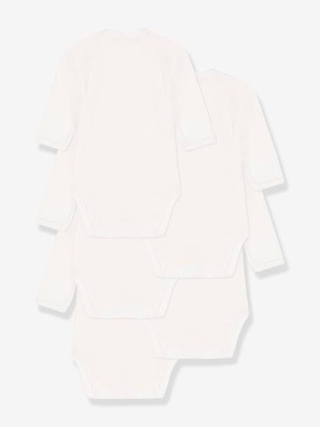 Pack of 5 Long Sleeve Bodysuits by Petit Bateau white 