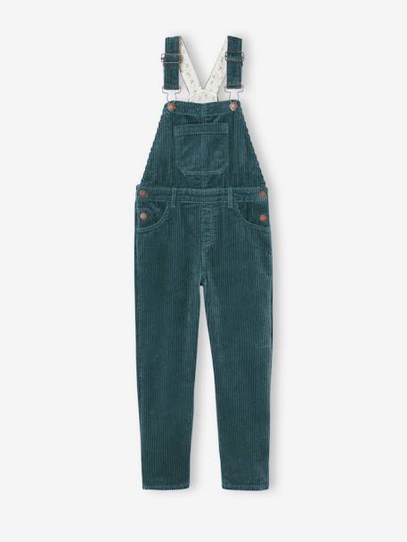 Corduroy Dungarees for Girls chocolate+fir green+old rose+peach 