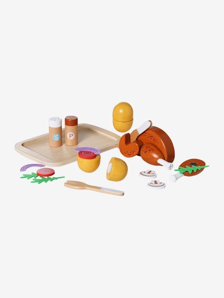 Roast Chicken & Accessories in FSC Wood yellow 