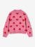 Cardigan with Jacquard Knit Hearts for Girls old rose 