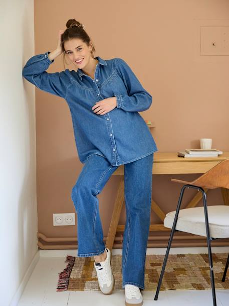 Denim Shirt, Maternity & Nursing Special stone 