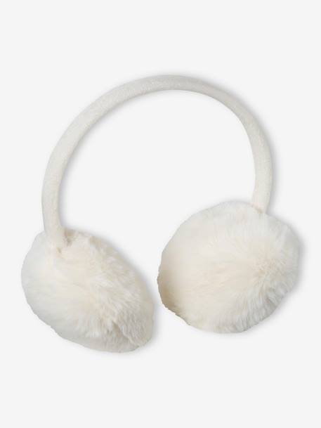 Faux Fur Earmuffs for Girls ecru 