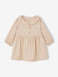 Corduroy Dress with Fancy Collar for Babies