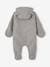 Hooded Pramsuit in Woollen-Like Fabric, Asymmetric Fastening, for Babies marl grey 