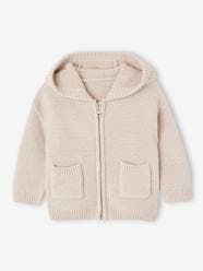 -Zipped Cardigan with Hood for Babies