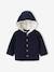 Cardigan + Detachable Hood Lined in Sherpa, for Babies navy blue 