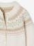 Fancy Jacquard Knit Cardigan in Shimmery Yarn for Girls ecru+rosy 