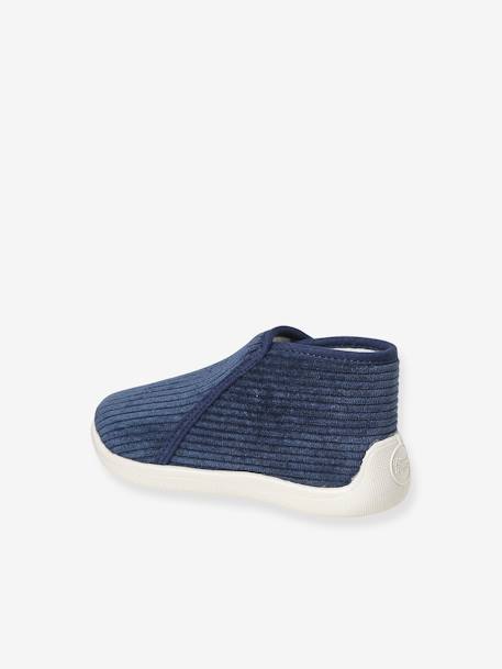 Corduroy Pram Shoes for Babies navy blue 