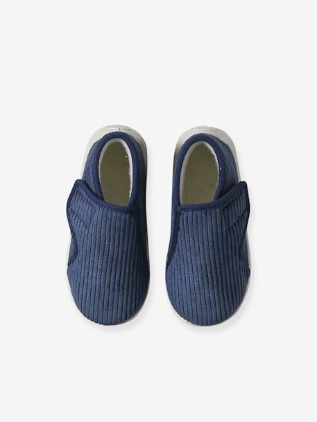 Corduroy Pram Shoes for Babies navy blue 